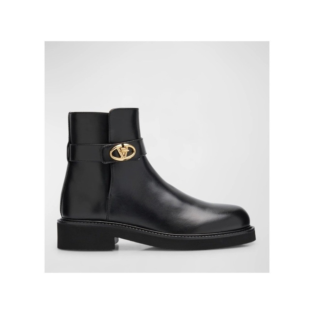 Valentino Garavani VLogo Locker Leather Ankle Boots Black 37